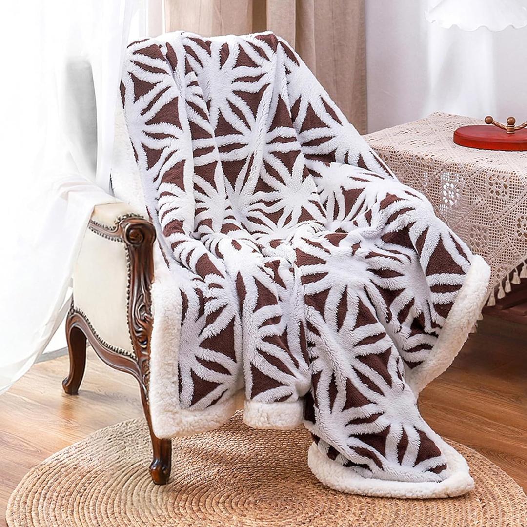 LOMAO Sherpa Fleece Blanket Fuzzy Soft Throw Blanket Dual Sided Blanket for Couch Sofa Bed (Rose Brown, 60''x80'')