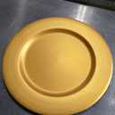 Zhehao 150 Pcs Charger Plates Bulk 13 Inch Round Wedding Chargers Plastic Plate Dinner for Wedding Party Baby Shower Table Setting Event Decoration (Gold)