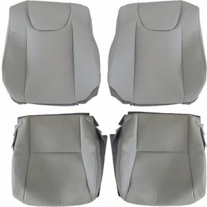GXARTS Driver & Passenger Side Bottom & Top Lean Back Perforated Seat Cover Microfiber Leather Gray Compatible with Lexus RX 350 2010 2011 2012 2013 2014 2015