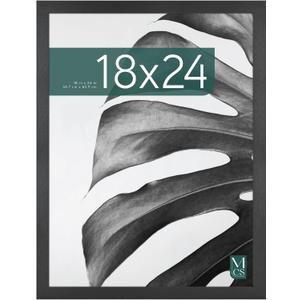 MCS Studio Gallery 18x24 Poster Frame Black Woodgrain Engineered Wood, Vertical & Horizontal Wall Hanging Large Picture Frame for Photos, Posters & Art Prints (1-Pack)
