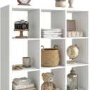 WannabeMyself【2026 Wooden Thick Frame】 9 Cube Storage Organizer with Anti-Tipping Kits, Reversible Open Back Book Shelf,Bookcase for Living Room,Bedroom,Entrance Hall,Office,11.6×36.3×36.3,White