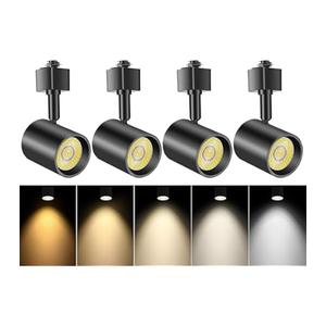 Lmaadri 12W Track Lighting Heads, LED Dimmable H Type Track Lighting fixtures,3-Color Selectable 3000K-4000K-6000K for Kitchen Accent, Art Exhibition Lighting, Flicker Free CRI90+ (Black 4 Pack)