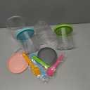 Ice Cream Pints Cup, Ice Cream Storage Container with Lids and Spoons, 4Pcs Plastic Icecream Food Storage Tubs Jars for Home Kitchen Freezer