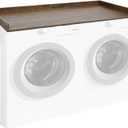 Washer Dryer Countertop, Laundry Countertop with Edge Rails, 27.5" Depth x 54" Washer and Dryer Covers for The top, for for Laundry Room Organization and StorageRetro Brown