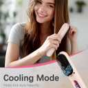 Cordless Hair Straightener Brush, Portable Hair Straightener with Cooling Mode, Negative Ions for Frizz-Free Shine & LED Display, USB-C Charging & Fast Heating, Gift for Women