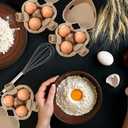 FoldTier 200 Pcs Heart Shaped Eggs Cartons 3 Count Natural Paper Pulp Egg Cartons with Jute Rope Reusable Cardboard Storage Baskets Holder Tray for Kitchen Easter Holiday Gifts Market Farm