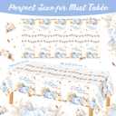 Ganeen 3 Pcs Blue Little Pumpkin Tablecloths, Fall Baby Shower Decoration, 53.94 x 107.87 inches