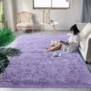 DweIke Fluffy Lavender Purple Rugs for Bedroom Living Room, 5x8 Feet Soft Plush Shaggy Lilac Purple Girls Boys Kids Rug, Non-Slip and Machine Washable Carpet for Dorm Nursery Classroom Decor