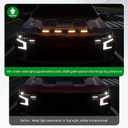 3Pcs Hood Protector with LED Light Compatible with 2019-2024 Chevy Silverado 1500 ZR2 Hood Deflector Glossy Black Lightshield Replacement for 2019-2024 Chevy Silverado Accessories