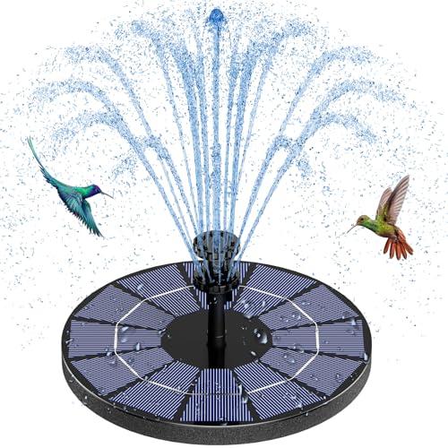 AISITIN 3.5W Solar Fountain Pump Built-in 1500mAh Battery, Bird Bath Fountain with 6 Nozzles, Solar Floating Water Pump for Bird Bath, Fish Tank, Pond, Pool, Garden and Outdoor