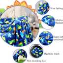 Warm Soft Toddler Fleece Blankets for Boys with Dinosaur Pattern Print - Cozy Fuzzy Plush Flannel Kids Throw Blanket for Daycare & School - 50x60 inches (Blue Dinosaur Paradise)