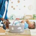 Clouds and Balloon Baby Diaper Caddy Organizer, Cloud Nursery Decor Nursery Storage Bin Basket for Baby Shower Cotton Rope Portable Diaper Bag for Changing Table, Newborn Birthday Party Gift