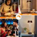 Cordless Table Lamps Set of 2,Lava lamp,Bubble stem,Water Droplet stem,Crystal Effect,5000mAh Battery Operated, 3 Color Stepless Dimming Up, for Restaurant/Bedroom/Bars/Outdoor Party/Camping/Coffee (Gold brown-2Pack)