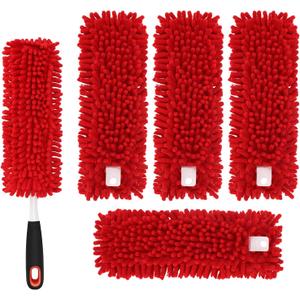 Reusable Microfiber Duster Refills Compatible with OXO & for MR.SIGA Duster- Washable Dusters Refill for OXO Good Grips Extendable Duster for Cleaning, 4 Pack (Handle is Not Included)