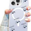 Aitipy Magnetic for iPhone 16 Pro Max Case, Cute Sliver Cherry Pattern [Compatible with MagSafe], Aesthetic Trendy Slim Shockproof Protective Phone Cover for Women Girls