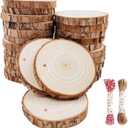 Unfinished Natural Wood Slices 30 Pcs 2.75-3.1 inch Wood Coaster Pieces Craft Wood kit Predrilled with Hole Wooden Circles Great for Arts and Crafts Christmas Ornaments DIY Crafts Rustic Wedding