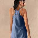 Athletic Dress for Women Hot Shot Mini Dress Onesie Oversized Romper Pockets Built-in Shorts Summer (S)