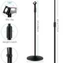 InnoGear Mic Stand, Microphone Stand Floor Detachable Boom Mic Arm Stands with Weighted Round Base, Height Adjustable from 34" to 60" for Blue Yeti HyperX QuadCast Shure SM58 Samson Q2U Fifine K669B