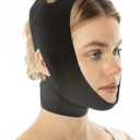 Post Surgery Neck and Chin Compression Garment Wrap Bandage, Face Slimmer, Jowl Tightening, Neck Coverage, Chin Lifting Strap (M)