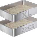 Stainless Steel Litter Box XL 2Pcs,XLarge Metal Cat Litter Box | Cat LitterBox Easy to Clean,Stainless Steel LitterBox for Large/Medium Cats,No Stick No Smell