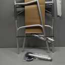 Drive Medical Two-Button Folding Walker With Wheels - Lightweight Rolling Mobility Support - Adjustable Height - Dual Push-Button Operation - 5 Inch Front Wheels - Durable Aluminum - Silver