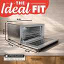 Gourmia Toaster Oven Digital Air Fryer - Convection Mode with 4 Slice Capacity, 3 Rack Positions, 12 Presets, Toast, Bagel, Bake, Roast, Broil, Dehydrate, Popcorn, Fits 9" Pizza, Stainless Steel
