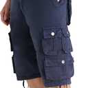YGREYG Mens Cargo Shorts Long Capri Below The Knee Shorts 3/4 Relaxed Fit Long Shorts with Pockets (Blue, 30)
