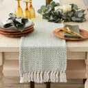 DII Woven Basics Collection 100% Cotton Knit Table Runner, 15x72, Artichoke