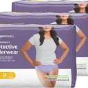 Basics Incontinence Underwear for Women, Protective, Disposable, Postpartum, Maximum Absorbency, Small, Lavender, 72 Count (3 Packs of 24)