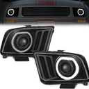 ELH LED Projector DRL Headlight Assembly Fit For 2005-2009 Ford Mustang LED 2005 2006 2007 2008 2009 05 06 07 08 09 Mustang Headlamp