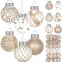 Ouddy Decor 36 Pcs Clear Christmas Ball Ornaments, 2.36" Shatterproof Champagne Plastic Christmas Ornaments Set Decorative Hanging Transparent Baubles for Xmas Tree Holiday Party Decor, Champagne