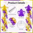 2 Sets Graduation Balloon Column Stand Kits with 132 PCS Purple Golden White Latex Balloons 2026 Letters 6.5 Ft Adjustable Metal Tube Telescopic Tower Pillar with Base for Graduation Party Decoration