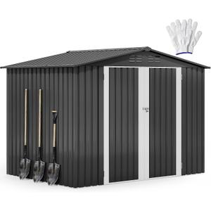 DWVO 7'x5' Large Metal Outdoor Storage Shed, Heavy Duty Tool Storage Sheds for Backyard Patio Lawn - Ideal for Bicycles, Garden Tools, and Lawn Equipment, Easy-to-Assemble, Dark Gray