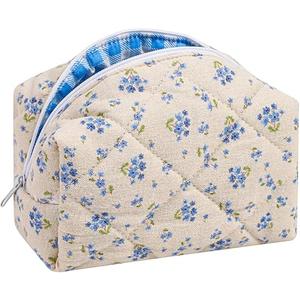 Floral Makeup Bag, Small Cosmetic Bag for Women Girls