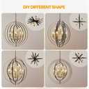 WJShome 31.5" Black and Gold Chandelier, 12-Light Modern Chandelier for Entryway, Round Pendant Light Fixtures, Large Foyer Chandeliers for High Ceilings, Adjustable Hanging Ceiling Lighting Fixtures