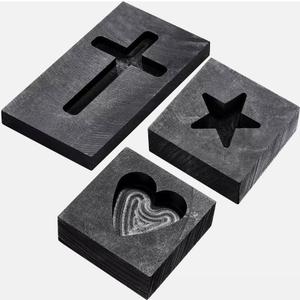 EatingBiting 3pcs Heart Star Cross Graphite Casting Ingot Mold Metal Refining Scrap Melting Casting Refining Scrap Ingot for Jeweler Tools