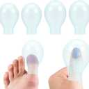 4Pcs Waterproof Toe Cover & Finger Protectors Durable Shower Sleeves Reusable Silicone Nail Protector for Finger Cracking for Swimming Bathing Pedicures Nail Care Comfort-Fit Sleeves (2 Large 2 Small)