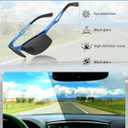 BIRCEN Polarized Anti-Glare Sunglasses for Men: Lightweight Metal Wrap around Sun Glasses UV Protection for Driving Fishing (G-blue-black)