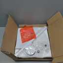 Round Side Table, Small Drink Table for Small Spaces, Adjustable-Height Pedestal Martini Table, Weighted Base Cocktail Stand for Living Room, Bedroom, Bathroom, Nursery, Office, White