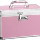Medicine Lock Box with Combination Lock - 15 x 8.7 x 9.4 Inches - First Aid Safe Medication Storage Box, Personal Items Safe Case for Home and Outdoor - Pink