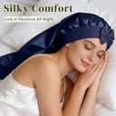 ZIMASILK 19 Momme Mulberry Silk Bonnet for Sleeping Women & Health Care, Double Layer Long Hair Wrap for Braids & Curls