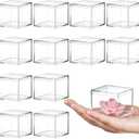 Juexica 12 Pcs Clear Acrylic Box with Lid Plastic Small Acrylic Boxes Decorative Storage Box Jewelry Display Mini Clear Container for Home Candy Pill Tiny Jewelry(Square,2.17 x 2.17 x 1.77)