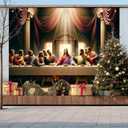 The Last Supper Backdrop 8x6ft Jesus Banner Christian Religious Background Biblical Wall Decor Church Easter Prayer Worship Indoor Outdoor Photography Display for Faith Celebration