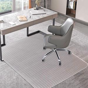 BesWin Office Chair Mat for Carpet, 48'' x 36'' Clear Floor Mat for Low and No Pile Carpeted Floors, Thick and Sturdy Carpet Protector for Work, Home, Gaming, Easy Glide and Flat Without Curling