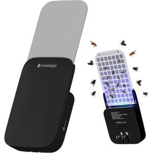 Mosalogic Fly Insect Trap Plug-in Mosquito Killer Gnat Moth Catcher Fly Tapper UV Attractant Catcher for 400 Sq Ft of Protection (Black-1pack)