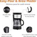 Amazon Basics Coffee Makers, 5-Cup Coffee Machines with Reusable Filter, Coffee Pots, Black & Stainless Steel