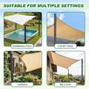 2 Packs Shade Sail Poles 12 Ft, Heavy Duty Sunshade Pole with Spiral Drill Bit Heavy Duty Steel Shade Sail Post with D-clamp Support Awning Canopy for Outside Backyard Garden