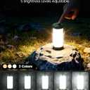 Glocusent 106 LED Camping Lights, Up to 80Hrs, 5000mAh Camping Lantern Rechargeable with 5 Brightness 3 Modes & SOS, IP68 Waterproof, Max 1200LM, Lanterns for Power Outages Hiking Emergency Hurricane