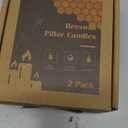 Beeswax Pillar Candles Set of 2, 70 Hours Long Burning, 100% Natural Beeswax Candles for Emergency, Pure Bees Wax for Home, Smokeless & Dripless (Yellow)