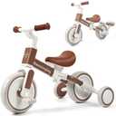 4 in 1 Toddler Tricycle for 2-5 Year Olds Kids Trike 3 Year Old Tricycle Toddlers Boys Girls Gift Trike Toddler Tricycle 1-3 Kids Trikes 3-5 Removable Pedal Adjustable Seat Brown